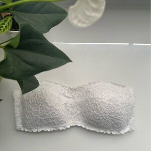 Aerie Lace Strapless Bandeau Bra (wireless, lightly lined)